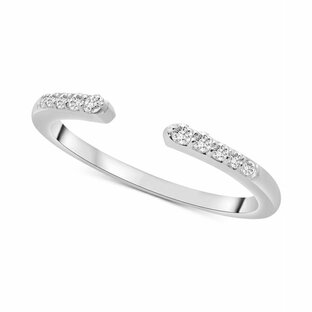 ラップド レディース リング アクセサリー Diamond Cuff Ring (1/10 ct. t.w.) in 14k Yellow, White or Rose Gold, Created for Macy's White Goldの画像