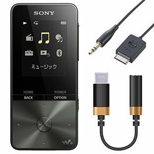 【Xperia用】ソニー ウォークマン Sシリーズ MP3プレーヤー 16GB NW-S315 BC ブラックと録音&変換ケーブルセットの画像