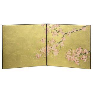 金箔 蒔絵屏風 桜の画像
