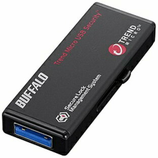 BUFFALO(バッファロー） USB3.0対応 USBメモリー ウイルスチェックモデル （8GB・ブラック） RUF3-HS8GTV RUF3HS8GTV 【Trend Micro USB Security 1年間】の画像