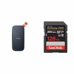 【セット買い】【Amazon.co.jp限定】SanDisk SSD 外付け 1TB USB3.2Gen2 読出最大800MB/秒 SDSSDE30-1T00-GH26 ポータブルSSD Win Mac PS4 エコパッケージ + SDカード 128GB SDXC Class10 UHS-I V30 読取最大200MB/s Extreme PRO SDSDXXD-128G-GHJIN 新パッケージの画像