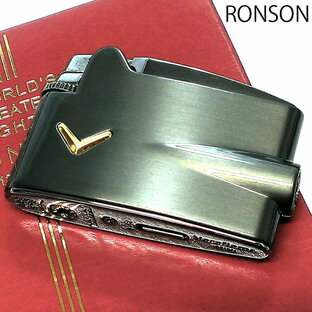 RONSON ガスライター フリント式 ロンソン ヴァラフレームミニ ガンメタルサテン ガス視認窓付き かっこいい メンズの画像