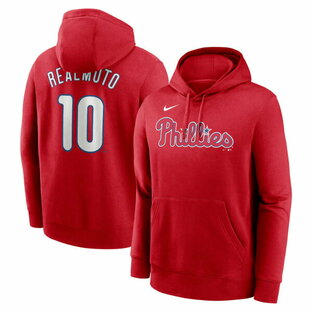 ナイキ メンズ パーカー・スウェットシャツ アウター J.T. Realmuto Philadelphia Phillies Nike Player Name & Number Club Pullover Hoodie Redの画像