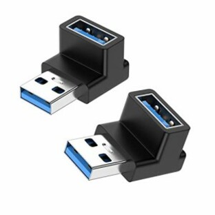 Aオスto Aメス USB 3.0 アダプタ 10Gbps 高速データ伝送 L字 USB USB L型 アダプタUSB Type A L字型変換アダプタ 直角変換 小型 軽量 タの画像