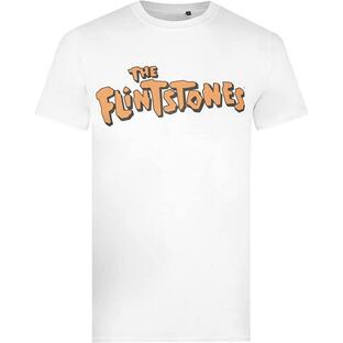 (原始家族フリントストーン) The Flintstones オフィシャル商品 メンズ ロゴ Tシャツ 半袖 トップス TV327 (ホワイト/の画像