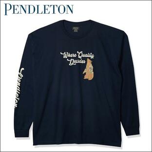 ペンドルトン ベア ネイビー ロンT PENDLETON The Dude Bear LS TEE 長袖 紺色 プリントTシャツの画像