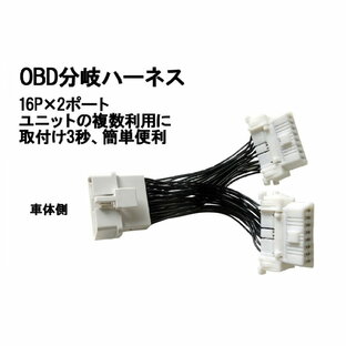 OBD2分岐ハーネス 2ポート 複数OBDユニットの併用可能 OBD2 OBD コネクター 車速ドアロック レーダー探知機 送料無料 OBD 分岐 ハーネスの画像