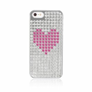 Bling My Thing Bling Extravaganza 【iPhone 5s/5用ケース】【SWAROVSKI ELEMENTS 使用】 Silver M Heart Crystal & Rose シルバーエムハートクリスタルアンドローズ EI5-SM-SV-CRHの画像