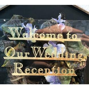 ウェルカムボード用シール 金色の文字・ボドニ―調 1枚 「Welcome to Our Wedding Reception」ゴールドの画像