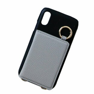 iPhone15 Plus ケース ショルダー アイフォン15 プラス ストラップ 鏡 カード収納 スタンド機能 薄い 「 背面 薄型 ミラー イニシャル付き 」SANADesign サナデザインの画像