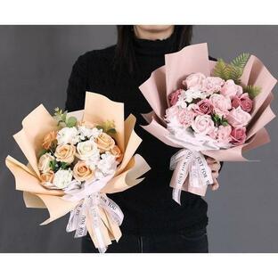 ソープフラワー花束花弁ブーケギフト石鹸のお花soapflowerボックス薔薇ひまわり向日葵ローズプレゼントお祝い2021年花母の日の画像