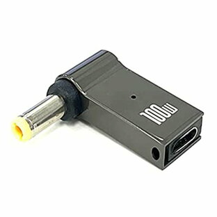fine-R 100W 対応 ノートパソコン PD 充電 変換アダプター 90° L型 L字 TYPE-C USB-C 変換プラグ (5.5×2.5mm) (他サイズあり) （PL保険加入品）の画像