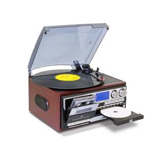 マルチ オーディオ レコーダープレーヤー      CD カセットテープ AMラジオ FMラジオ レコード 録音 音楽 USBメモリ SDカードの画像
