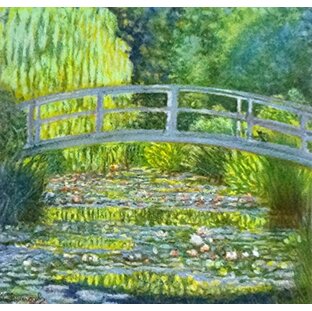 アペックス 絵画 モネ『睡蓮の池・緑のハーモニー』 42×42cm mone-7 グリーンの画像