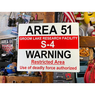 エリア51 警告看板 アルミサインボード （GROOM LAKE）の画像