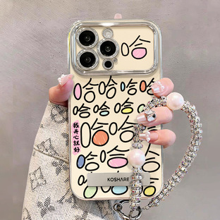 適用アップル15携帯ケースiPhone 14 proカラーハハブレスレットスタンド13めっき6 Dウィンドウズ12女の画像