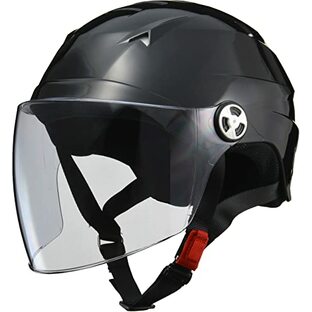 リード工業(LEAD) バイクヘルメット ジェット SERIO シールド付きハーフヘルメット ブラック RE40 - ワンサイズの画像