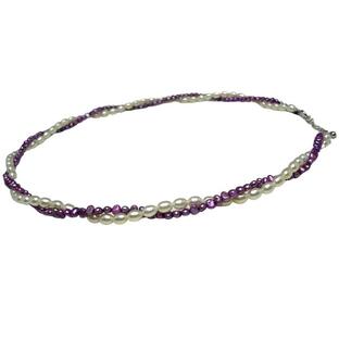伊勢志摩の真珠専門店 イソワパール 淡水真珠 2連 ネックレス 3.5-4.0mm・2.0-3.0mm マルチカラー シルバー アジャスターの画像