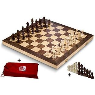 ボードゲーム 英語 アメリカ GUS-ST-PRE Smart Tactics 16" Folding Chess Set - Premium Edition with Cの画像