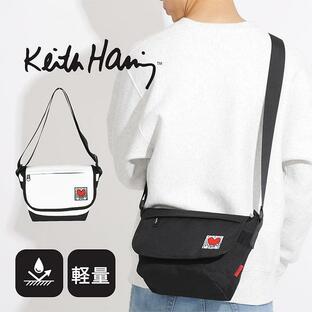 ショルダーバッグ Keith Haring Basic Line メッセンジャーS ミニサイス レディース メンズ シンプル 撥水 撥水加工 黒 カジュアル 軽量 軽い 男 女 父の日の画像