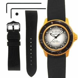 (Ocdin) 22mm 腕時計ストラップ 交換用 Blancpain X Swatch用 六角スパナ付き クイックリリースシリコンの画像