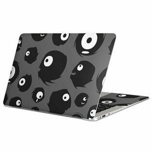 MacBook 用 スキンシール マックブック 13インチ 〜 16インチ MacBook Pro / MacBook Air 各種対応 ノートパソコン カバー ケース フィルム ステッカー アクセサリー 保護 008503 モンスター 模様 白黒 ブラックの画像