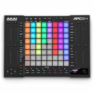 AKAI Professional Ableton MIDIコントローラー サンプラー ステップシーケンサー内蔵 64 RGB ベロシティセンシティブパッド フィンガードラム MIDI入出力 DTM・DAW 8本のタッチストリップ付き APC64の画像