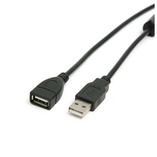 USB2.0 延長ケーブル 5m USBオス-メス ブラック USBケーブル(ゆうパケット、代引不可、送料別商品)の画像