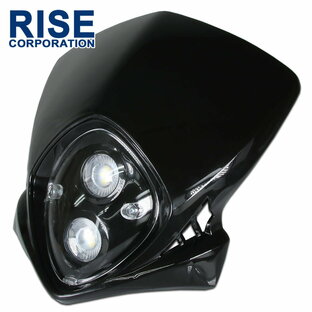 LED エンデューロヘッドライト ブラック (Dトラッカー グラストラッカー DT50 WR250 ランツァ TW225 セロー DRZ50 RMX250 KDX220 モタード KLX250 KSR KTM等に)の画像