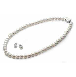 [パール セレクション]Pearl Selection ネックレス/ピアス アコヤ真珠 7-7.5mm パール ネックレス&ピアスセット PN18-08101-Sの画像