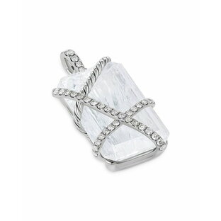 【送料無料】 デイビット・ユーマン レディース ネックレス・チョーカー・ペンダントトップ アクセサリー Cable Wrap Amulet in Sterling Silver with Crystal & Diamonds 0.92 ct. t.w. Silverの画像