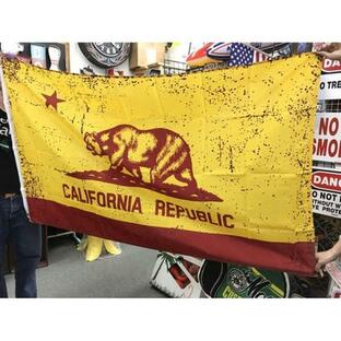 カリフォルニアベア  フラッグ レッド×ゴールド / アメリカン フラッグ アメ雑 カリフォルニア ガレージ雑貨 フラッグ 旗 タペストリーの画像