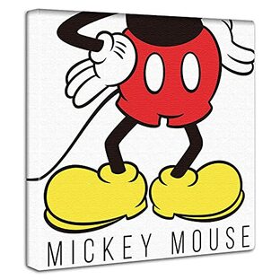 ディズニー ミッキーマウス アートパネル 30cm × 30cm 日本製 ポスター おしゃれ インテリア 模様替え リビング 内装 イラスト シンプル ポップ ファブリックパネル dsn-0229の画像