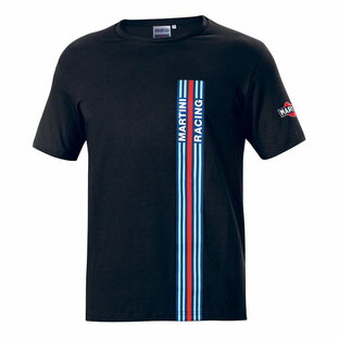 ★送料無料★Sparco Martini Racing Big Stripes Logo T-shirt マルティーニ ストライプ ロゴ Tシャツ 半袖 ブラックの画像