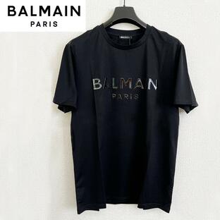 BALMAIN バルマン メンズ Tシャツ ブラック 黒 BA13816 半袖 ブランド ロゴ オシャレ プレゼント 誕生日 父の日 クリスマス バレンタインの画像