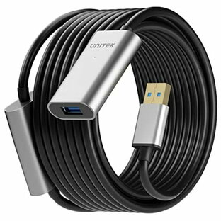 UNITEK USB 延長 タイプAオス-タイプAメス 10M USB3.0 延長ケーブル リピーターケーブル アクティブタイプ 5V/2A 信号強化チップ内蔵 5GBPS超高速データ転送 アルミ合金製 取り回し良い 遠距離接続の画像