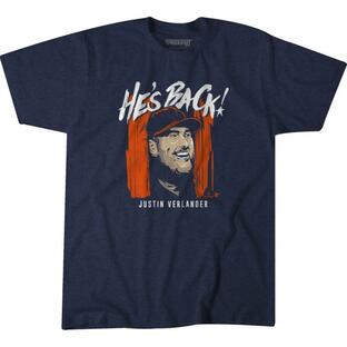 ブレイキングT (BreakingT) メンズ Tシャツ トップス Houston Astros Justin Verlander 'He'S Back ' Navy Graphic T-Shirtの画像