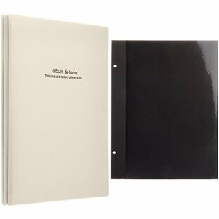 ナカバヤシ フエルアルバム ドゥファビネ A4 ホワイト アH-A4D-161-W+100年台紙5枚セットの画像