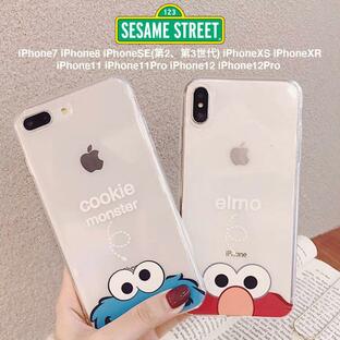 セサミストリート iPhone クリア ケース Sesame Street iPhone12 iPhone11 iPhoneSE Pro mini エルモ クッキーモンスターの画像