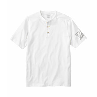 《公式》Tシャツ（半袖）/メンズ/White/ケアフリー・アンシュリンカブル・ティ・ヘンリー・ウィズ・モチーフ、半袖/Men's Carefree Unshrinkable Tee Henley with Motif, Short-Sleeve/M/L.L.Bean（エルエルビーン）の画像