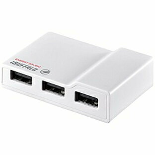 BUFFALO(バッファロー） USB2.0ハブ [節電機能付き]  ACアダプター付 （4ポート・セルフ＆バスパワー・Mac／Win） ホワイト BSH4AE12WH BSH4AE12WHの画像