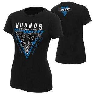 WWE The Shield Hounds of Justice Women's T-Shirt in Black Size Large Lの画像