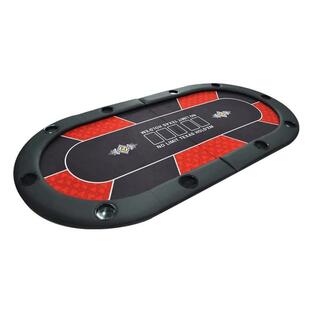 ポーカーテーブル ポーカーマット テキサスホールデムレイアウト テキサスポーカーテーブル 折り畳み式のポーカーテーブル 専用ケース付き 200x100cm (赤)の画像