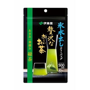 伊藤園 贅沢なおーいお茶 緑茶 氷水出しティーバッグ あまみ一番摘み緑茶 6.0g×10袋の画像