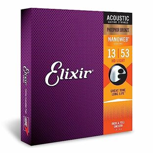 Elixir エリクサー アコースティックギター弦 NANOWEB フォスファーブロンズ HD Light .013-.053 #16182 【国内正規品】の画像