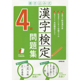成美堂出版 書き込み式漢字検定4級問題集の画像
