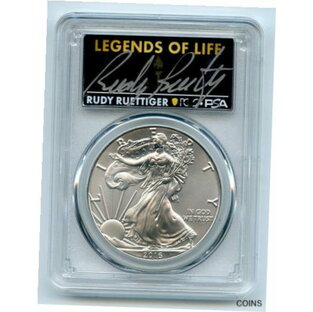 アンティークコイン コイン 金貨 銀貨 American Silver Eagle PCGS PSA MS70 Legends of Life Rudy Ruettigerの画像