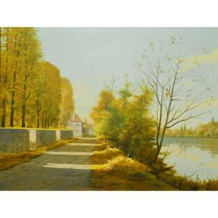 林 朝路「秋のマント地方（フランス）」油彩画 P10号の画像