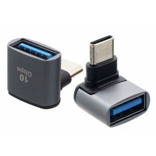 オーディオファン USBアダプタ USB-C ホストアダプタ OTG Aソケット - Cプラグ L字 変換アダプタ USB3.2 Gen1対応 最大10Gbs 配線スッキリ アングルアダプタ 2点セットの画像