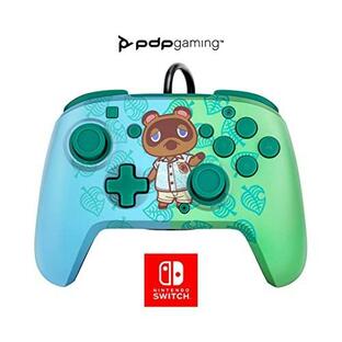 PDP Gaming Faceoff Deluxe+ Wired Switch Pro Controller Animal Crossing -の画像